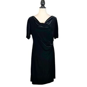 BCBGMAXAZRIA Women's Size Large Black Party Dress Crushed Velvet NWT [B35#78]
